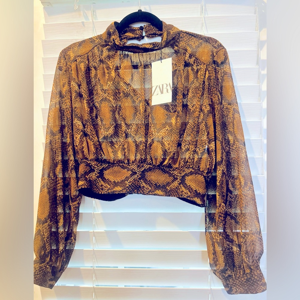 Zara Animal print cropped blouse!